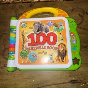 LeapFrog 100 Animals Book Educational Works Great! English & Spanish RARE HTF